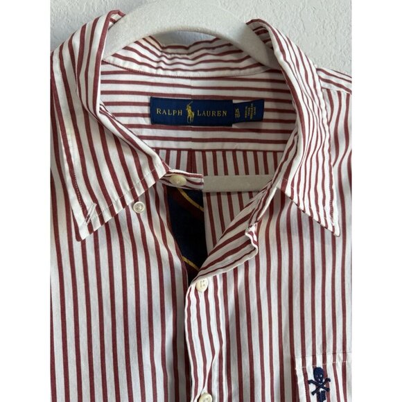 Polo Ralph Lauren Men’s XL Stripes Skull Button Down Long Sleeve Classic Shirt - Picture 8 of 15